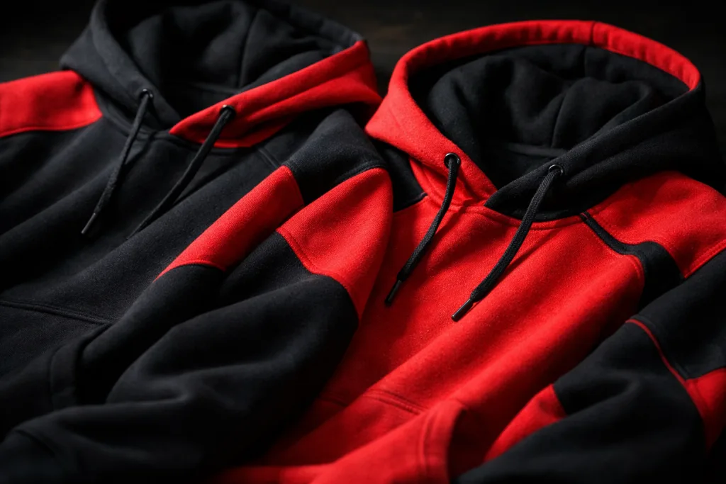 Black and Red Hoodie: Streetwear Style Guide 3 black and red hoodie streetwear high contrast studio