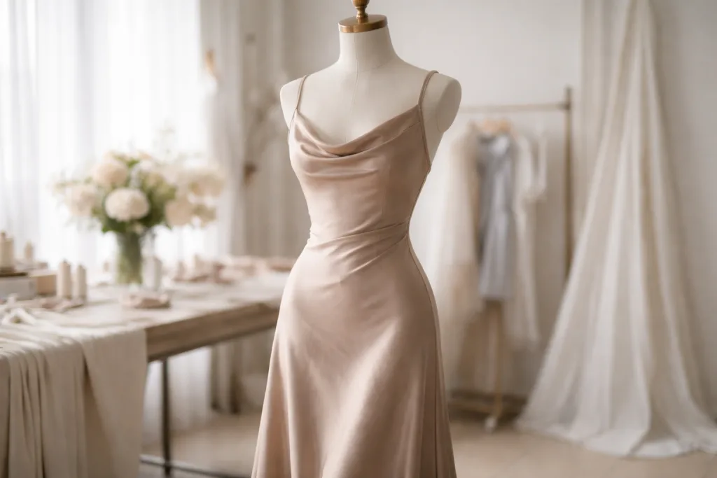 What Is Cupro Fabric? Properties, Pros & Uses 3 cupro fabric dress mannequin