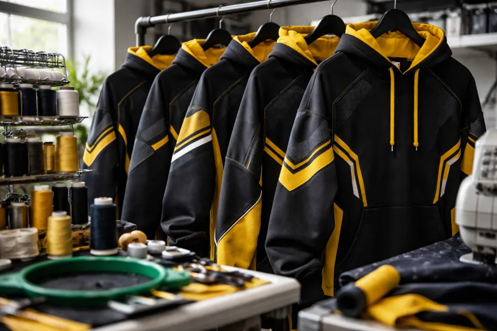 Black and Yellow Hoodie: Sporty Urban Look 2 custom black and yellow hoodiejpg