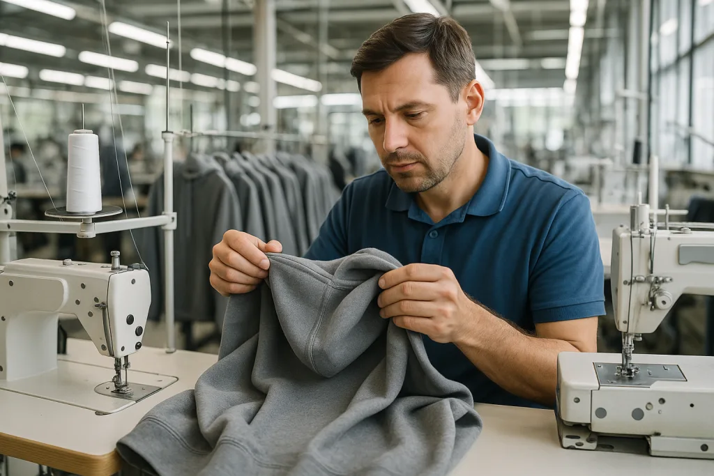 Best Quality Hoodies: Fabric, Stitching & Fit Explained 1 hoodie production stitching