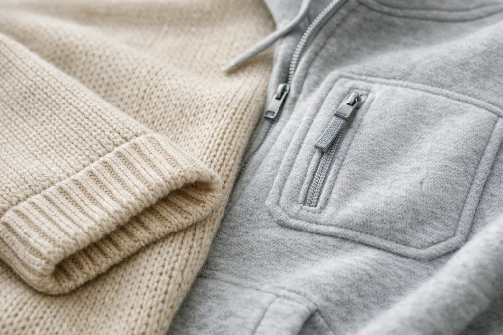 Hoodie vs Sweater: Key Differences & When to Choose Each 1 hoodie sweater fabric detail