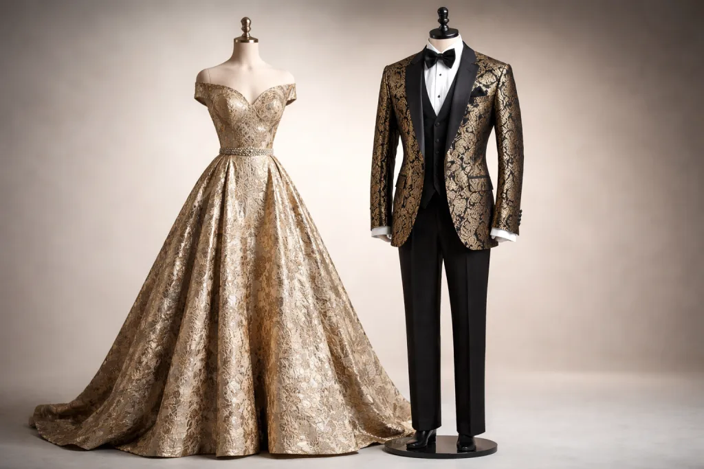 Jacquard vs Brocade: Key Differences Explained 3 jacquard brocade garment application