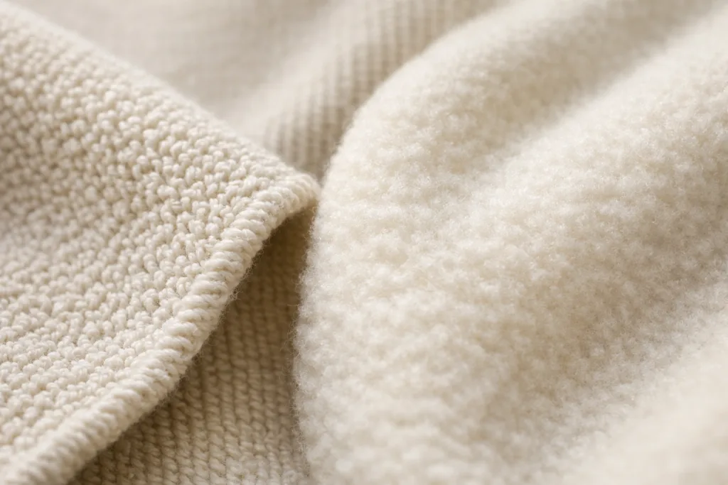 French Terry vs Fleece: Which Is Better for Hoodies? 2 macro gsm french terry fleece