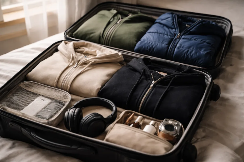 Hoodie and Jacket Layering Guide 3 packing layered outfits guidejpg