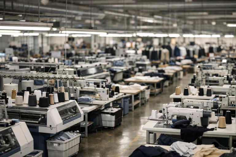 Switch Supplier 7 switch clothing manufacturer factory floor high angle view