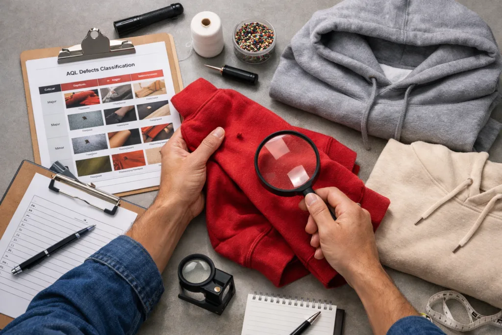 How to Slash Apparel Returns: AQL + Inline QC for Smarter Fashion Production 2 aql inspection apparel table