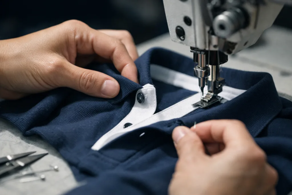 9 Fast-Track Steps: How to Develop a New Polo Faster—Critical Path Essentials for Collar, Placket, and Fabric Decisions 2 polo collar placket construction