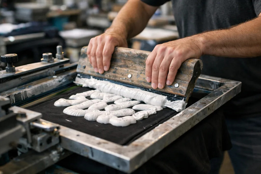 What Is Puff Printing in Clothing? 1 puff printing screen press