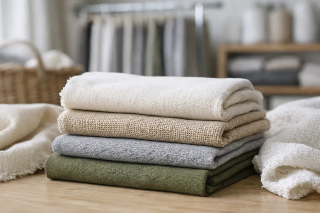 A Practical Guide to Sustainable Fabrics for Apparel Buyers 1 sustainable fabrics sample room