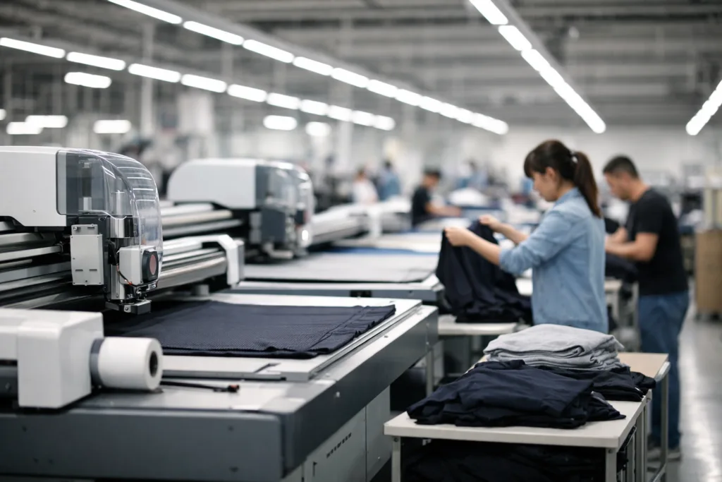 How to Choose a Smart Clothing Manufacturer: 25 Critical Steps for China vs Overseas Success 1 clothing manufacturer facility automated