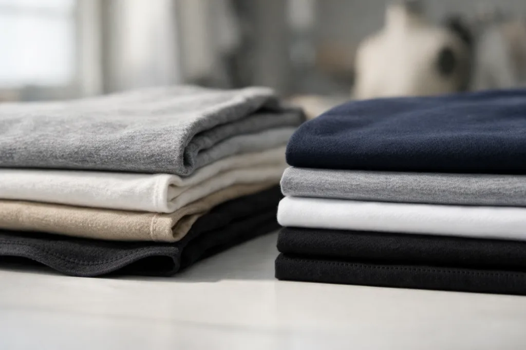 Scoop Hem vs Straight Hem T-Shirts: 9 Surprising Design Truths Every Apparel Buyer Should Know 3 finished tshirts scoop straight hem stack