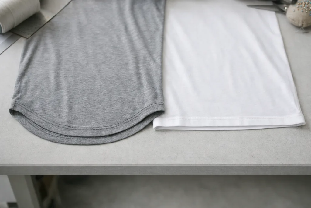 Scoop Hem vs Straight Hem T-Shirts: 9 Surprising Design Truths Every Apparel Buyer Should Know 1 scoop rounded hem tshirt studio comparison