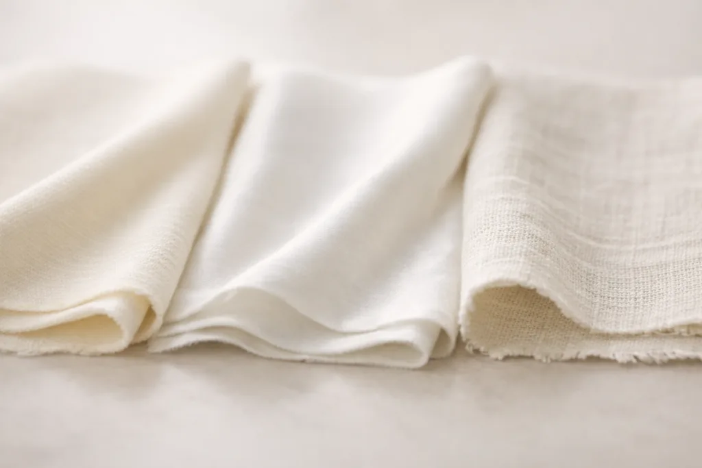 Is Bamboo Fabric Sustainable? 9 Surprising Truths on Eco-Friendliness vs. Greenwashing 3 bamboo fabric comparison swatches