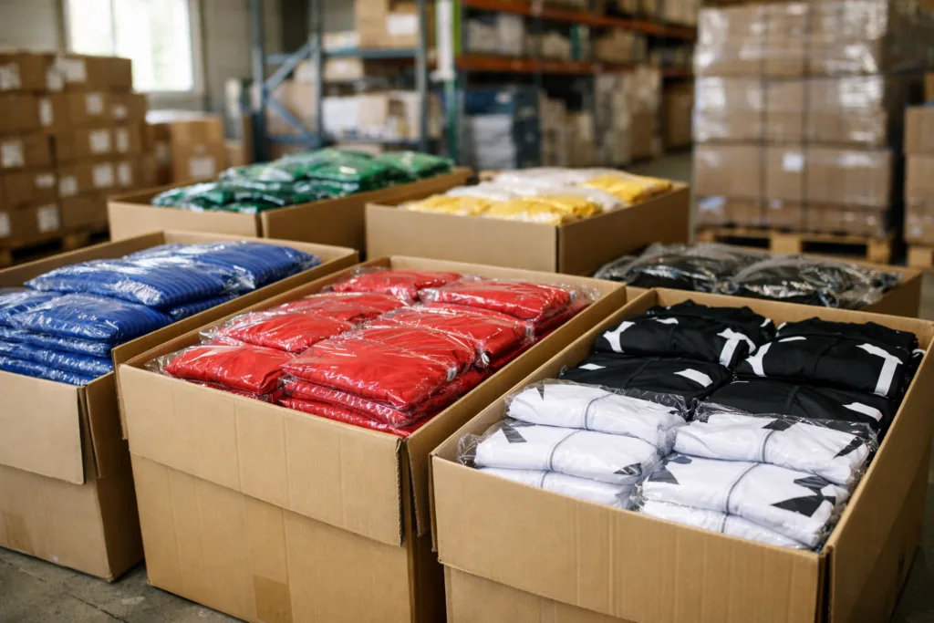 Choosing a Reliable Custom Team Clothing Manufacturer: 9 Must-Know Checks for Bulk Orders 3 bulk team uniforms packing shipment