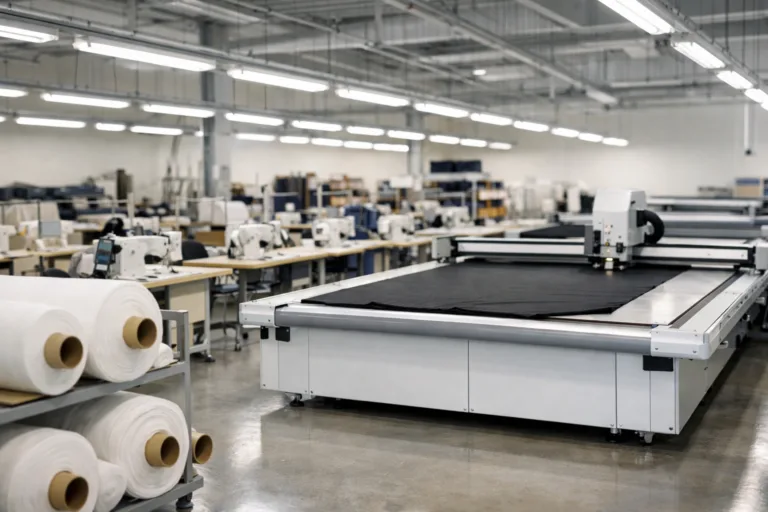 Apparel Sourcing Center 13 This image shows a high-tech, organized clothing manufacturing floor suitable for large-scale shirt, hoodie, or polo production as referenced in Should You Move Your Clothing Production Out of China? A Practical Checklist.