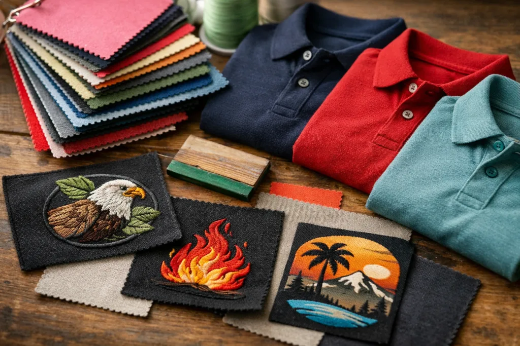 19 Design and Sourcing Secrets for Custom Team Polo Shirts in Clubs, Events & Corporate Use 2 polo shirt fabric logo details