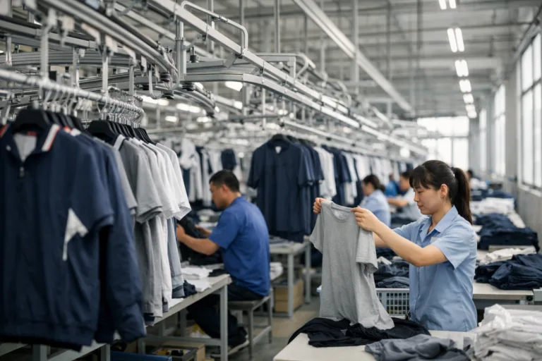 Apparel Sourcing Center 9 A crisp, organized apparel production line in China showing how rush orders are handled quickly and reliably.