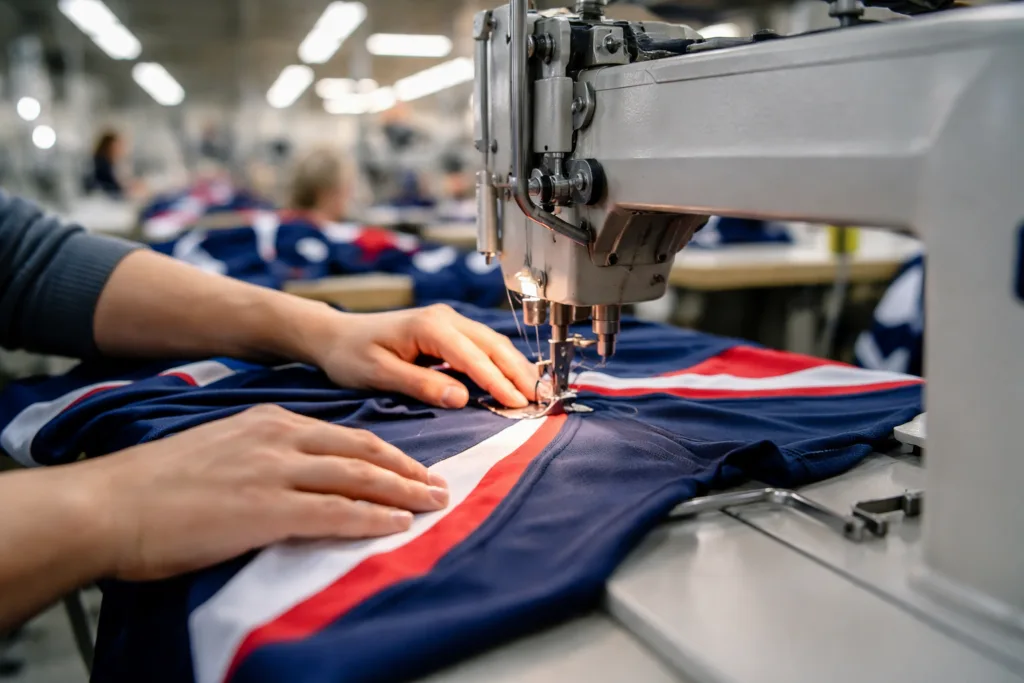 From Sketches to Finished Teamwear: Every Step of Custom Apparel Manufacturing Explained Simply 2 sewing team garments