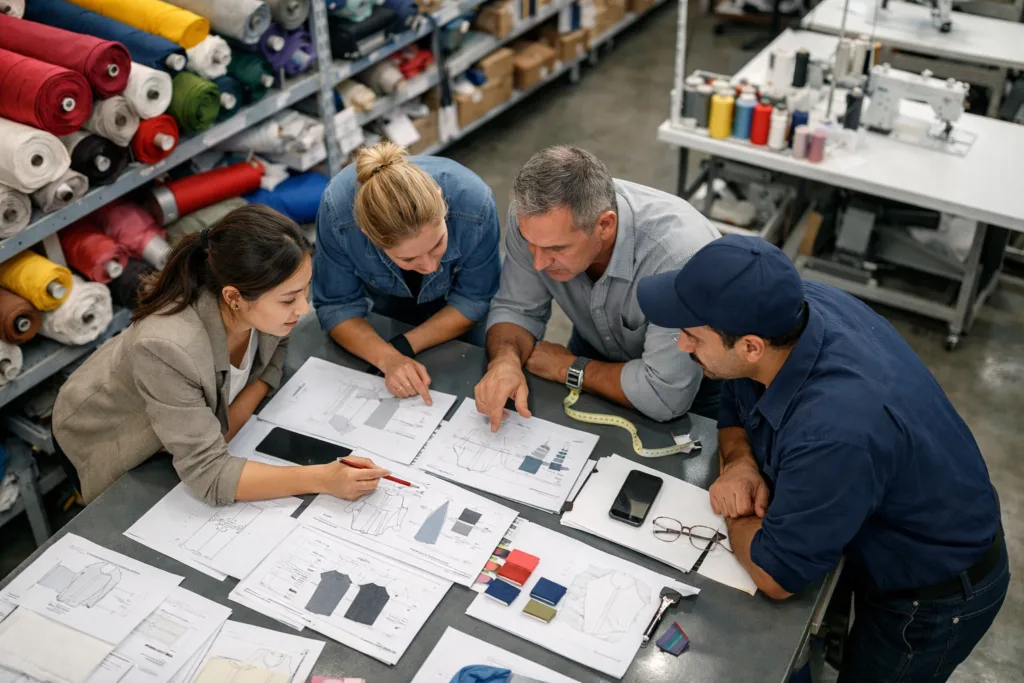 From Sketches to Finished Teamwear: Every Step of Custom Apparel Manufacturing Explained Simply 1 team clothing design fabric selection