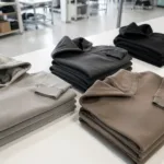 This image shows both boxy fit hoodies and oversized hoodies arranged in a garment factory, highlighting structural differences for brand and manufacturing insight.