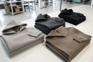 Home 42 This image shows both boxy fit hoodies and oversized hoodies arranged in a garment factory, highlighting structural differences for brand and manufacturing insight.