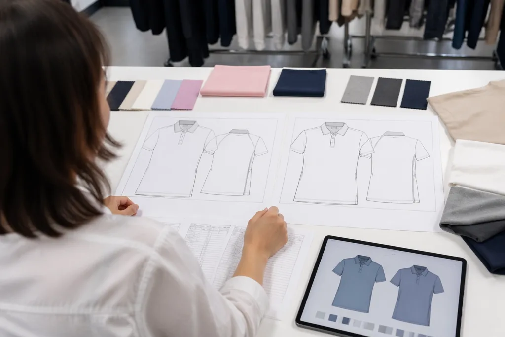 comparison mens womens polo patterns