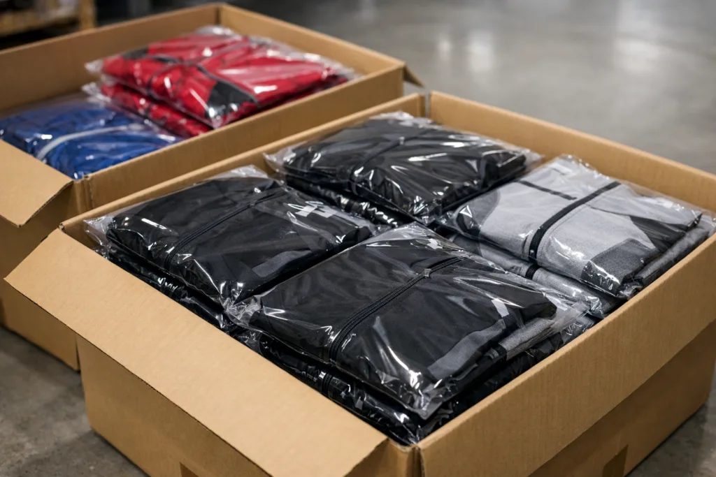 How to Launch Custom Gym Clothing: A Manufacturer’s Guide 3 custom gym clothing packing shipping