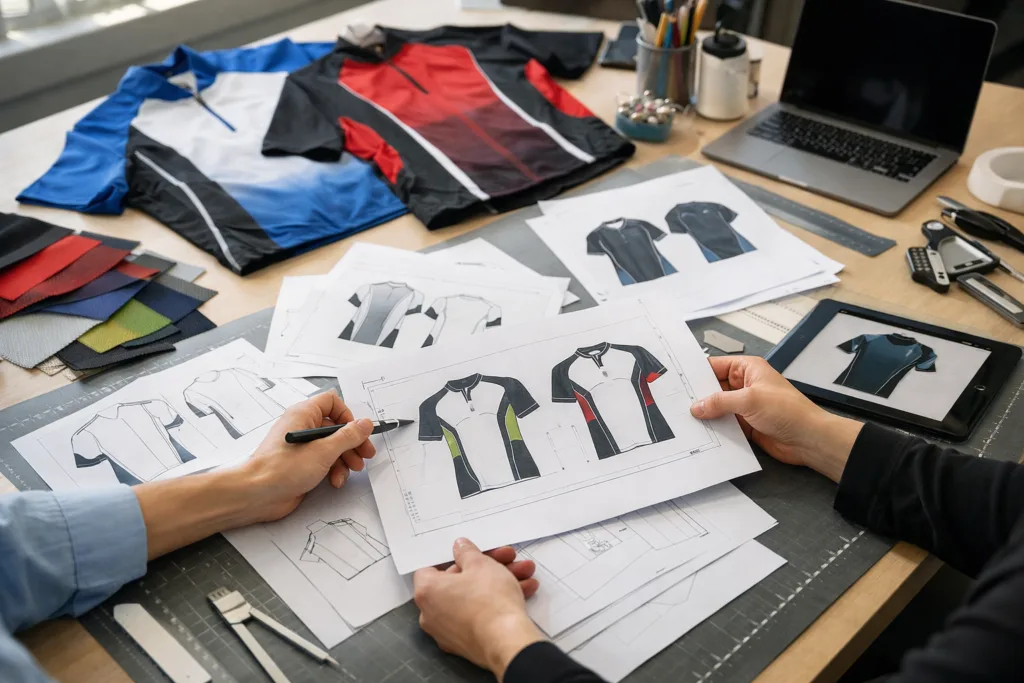 How Long Does It Take to Manufacture Custom Team Clothing? (Full Factory Timeline Breakdown) 1 custom team clothing design review