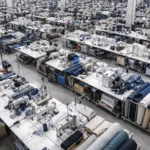 A clear view of a garment production line, showing the operational complexity involved in low labor cost apparel sourcing for modern brands.