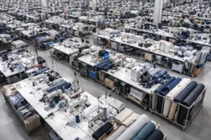 Home 41 A clear view of a garment production line, showing the operational complexity involved in low labor cost apparel sourcing for modern brands.