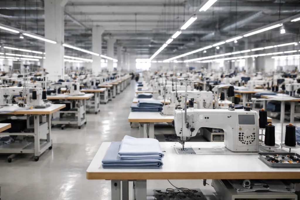 Real Differences: Gym Clothing Manufacturer vs Supplier Explained for Apparel Brands 1 modern gym apparel manufacturing facility