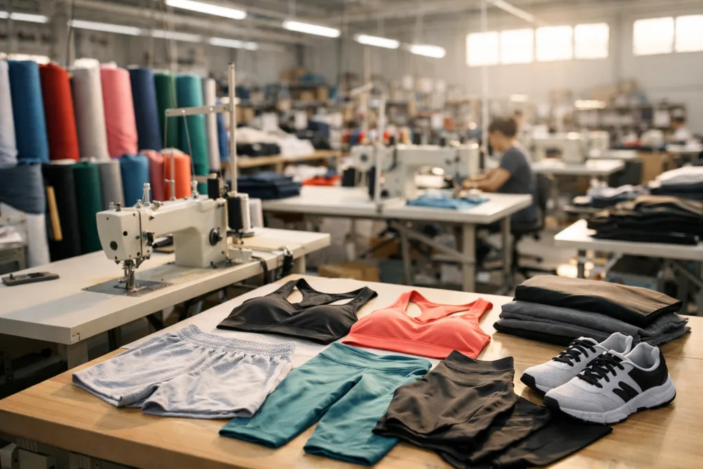 Should You Choose OEM, Private Label, or Wholesale Gym Clothing? The Practical Guide for Apparel Brands 1 oem private label wholesale gym production floor