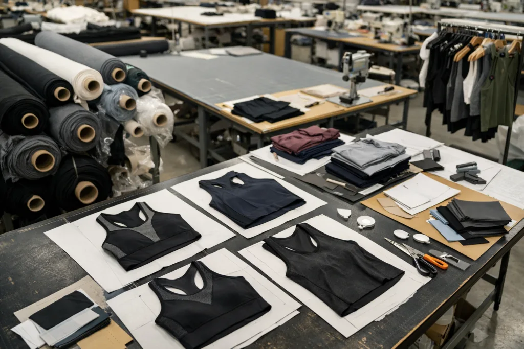How Brands Can Navigate Private Label Gym Clothing Manufacturing: An Essential Step-by-Step Guide 1 private label gym clothing manufacturer factory overview