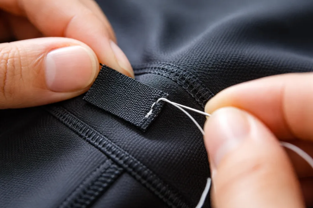 How Brands Can Navigate Private Label Gym Clothing Manufacturing: An Essential Step-by-Step Guide 2 private label gym clothing manufacturer label application