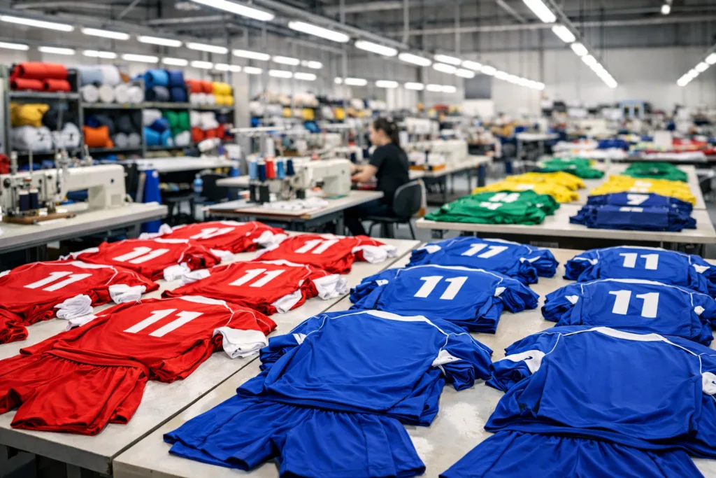 The Real Ingredients of Winning Team Uniforms: Comfort, Identity & Durability Decoded 1 sports team apparel manufacturing floor