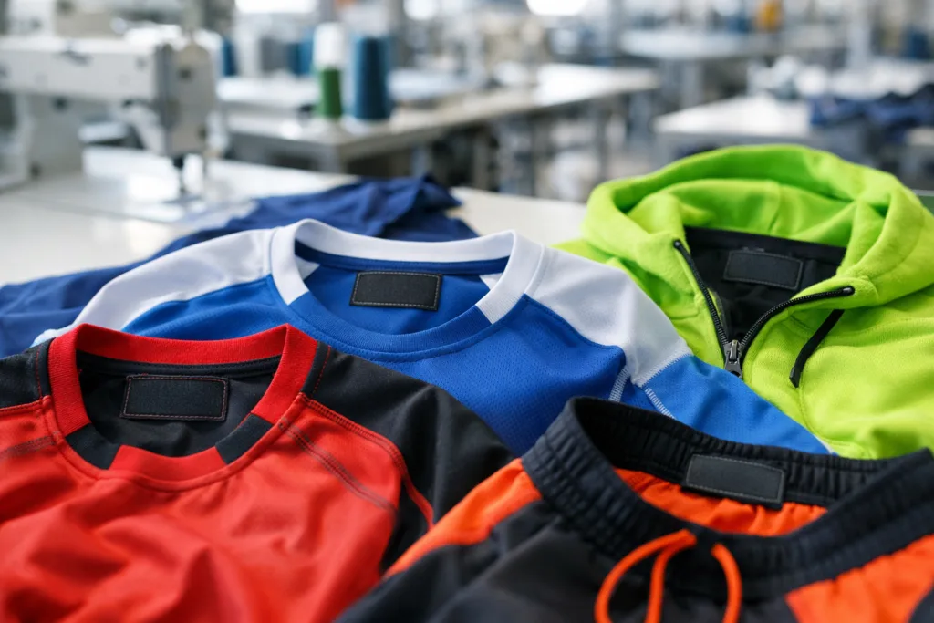 From Uniforms to Identity: How Team Apparel Is Reinventing Brand Building Strategies 1 team apparel branding factory scene