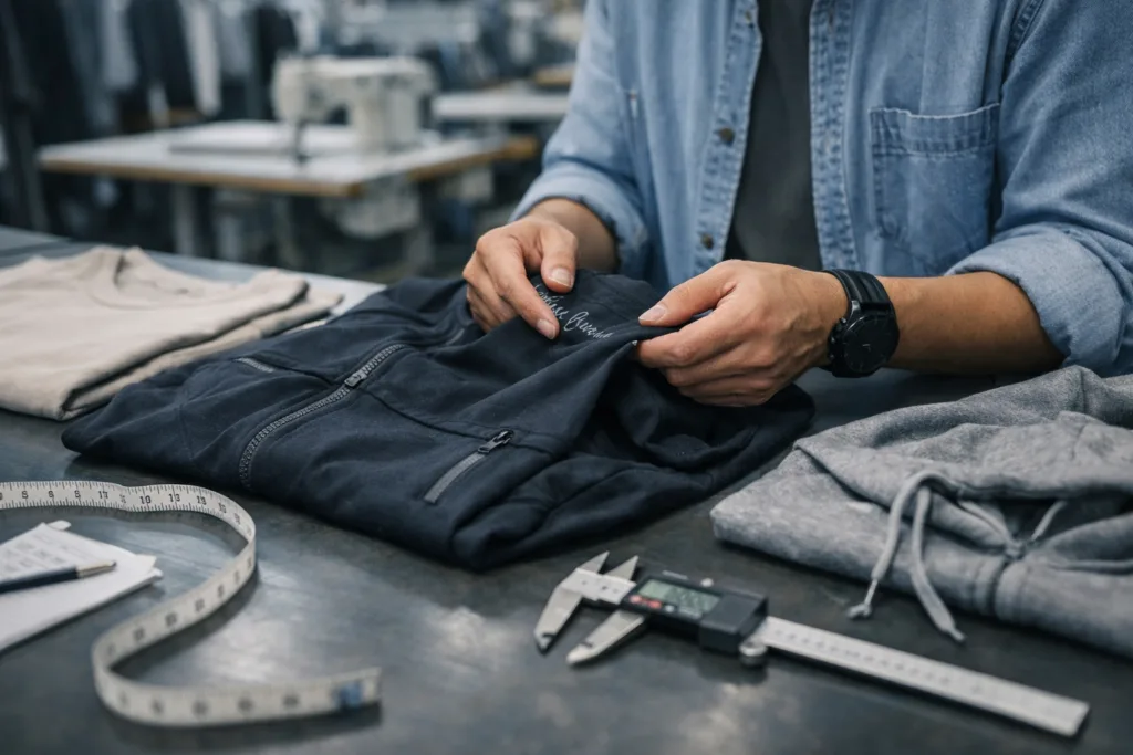 7 Hard Truths: What Quality Control Buyers Need to Demand from a Team Clothing Manufacturer 2 team clothing quality sample qc logo