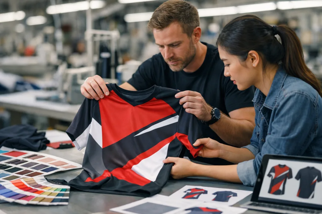 5 Critical Ways Samples Protect Your Custom Team Clothing Orders 2 technicians fit color custom team apparel