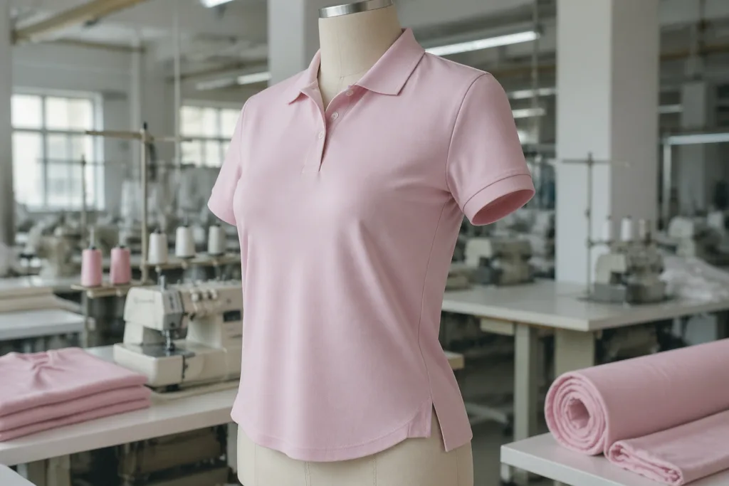 womens uniform polo pattern detail