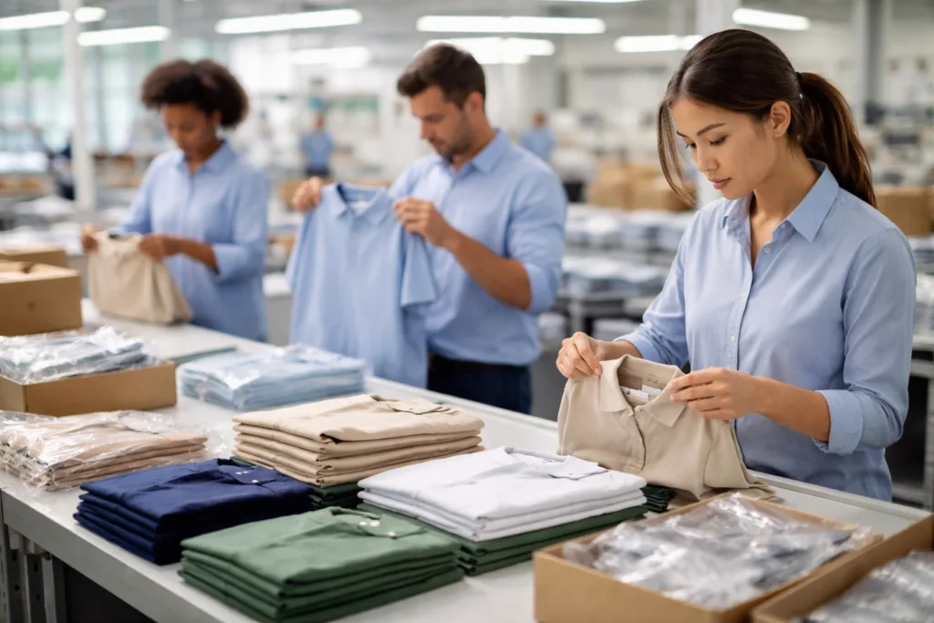 Custom Polo Shirt Manufacturer: Essential Buyer Checklist Before Placing Bulk Orders 3 custom polo final inspection packing