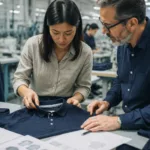 A detailed factory review of polo shirt construction, measurements, and finishing before bulk approval.