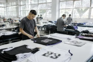 Home 41 A professional sportswear factory producing custom team gym apparel in bulk with focus on color consistency and numbering.