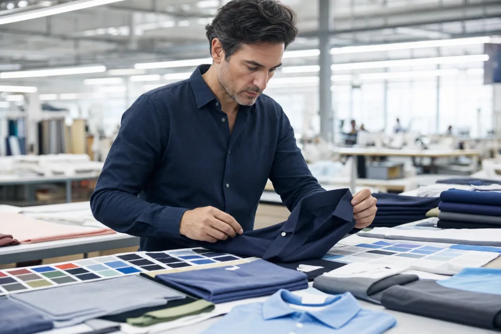 How Brands Can Develop Custom Polo Shirts That Truly Match Their Positioning: Fabric, Fit, Logo, and Packaging Options 1 fabric development custom polo shirts