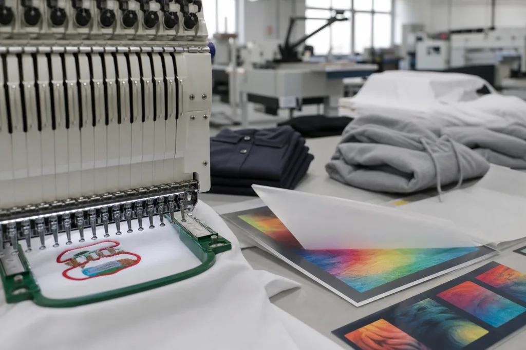 Which Customization Options Work Best for Low MOQ Custom Clothing Orders? 2 small run print embroidery testing