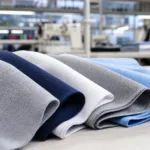 A professional fabric comparison image showing common polo shirt materials during product development.