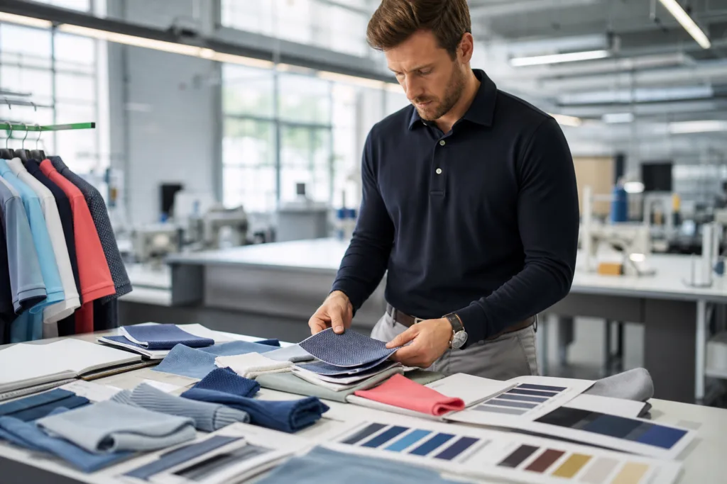 Custom Golf Polo Shirts for Clubs and Golf Apparel Brands: A Manufacturer’s Guide to Fabric, Fit, Branding, and Bulk Production 1 custom golf polo shirts fabric selection