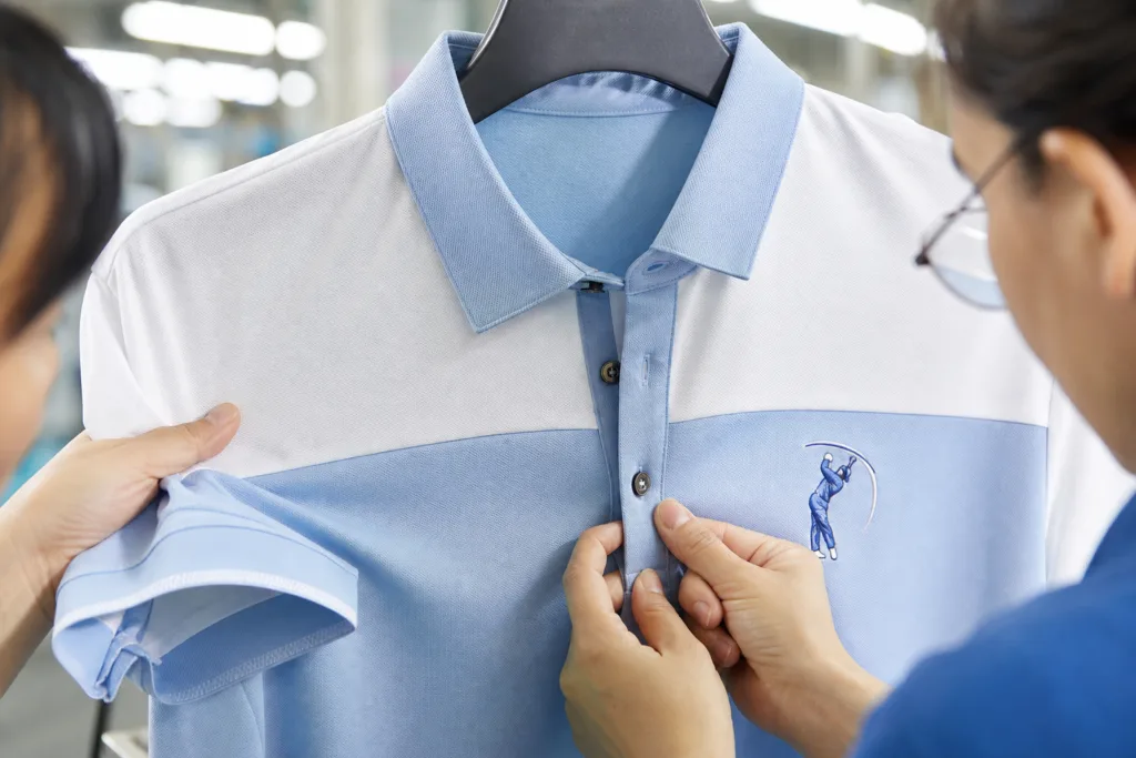 Custom Golf Polo Shirts for Clubs and Golf Apparel Brands: A Manufacturer’s Guide to Fabric, Fit, Branding, and Bulk Production 2 custom golf polo shirts sample branding review
