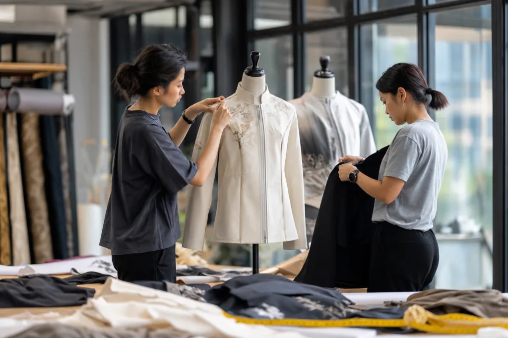 OEM vs ODM Clothing Manufacturing in China: How Buyers Choose the Right Apparel Production Model 2 apparel sampling fit review china