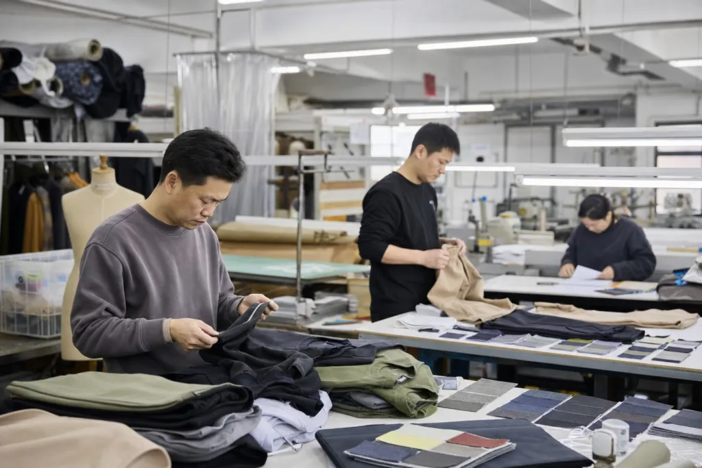 Best Apparel Categories for New Clothing Brands to Launch First: A Market Fit and Manufacturing Difficulty Comparison 2 best clothing products for startups fabric sampling