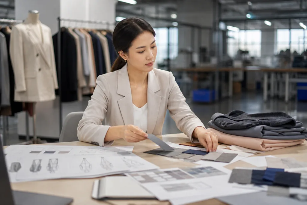 What to Prepare Before Buying Clothing from China: A Practical Buyer Checklist for Brands and Sourcing Teams 1 buyer preparing clothing specification package